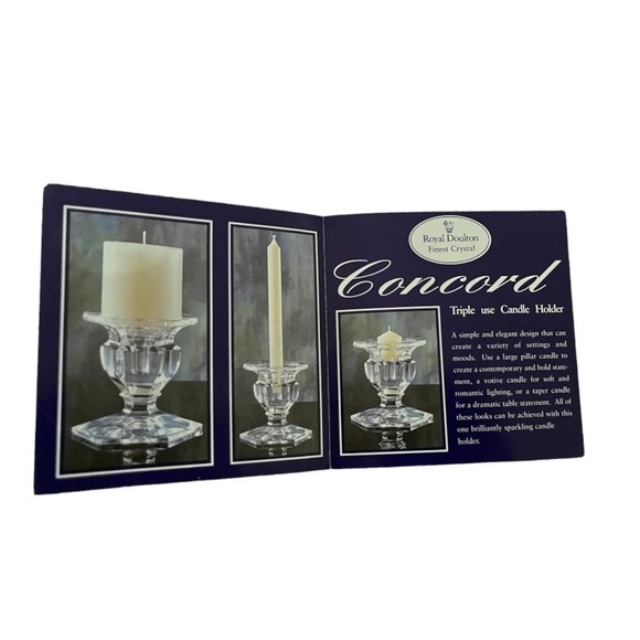 Royal Doulton Triple Use Crystal Pedestal Candle Holder - Picture 2 of 7